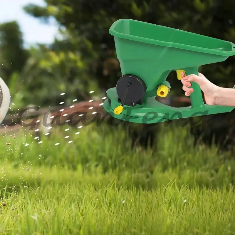 Handheld seed spreader, precision seeding tool for vegetable seed pellets