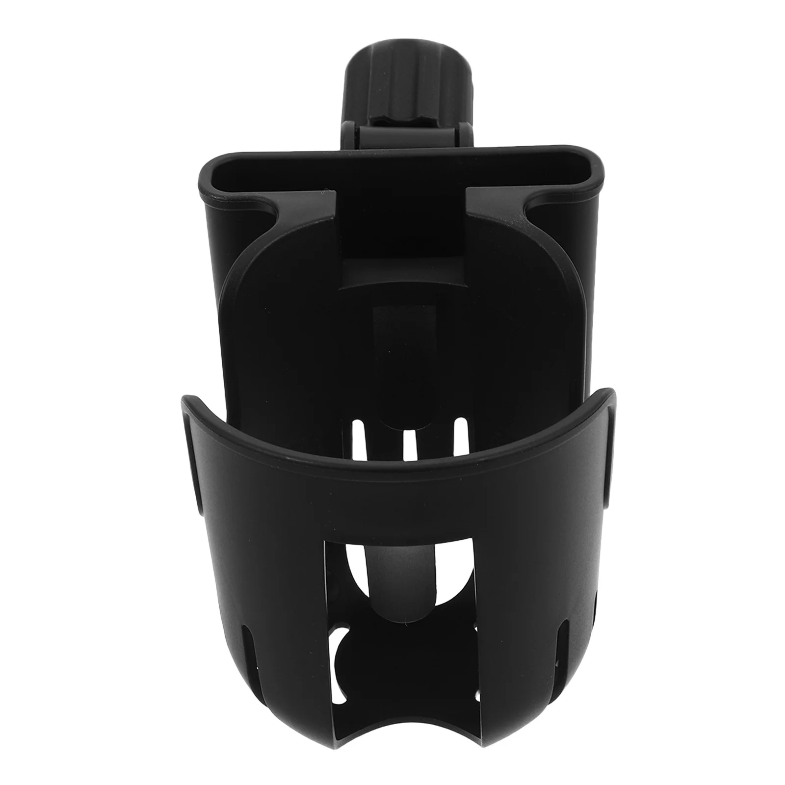 

2-in-1 Universal Cup Holder Phone Mount - Black Stroller Attachment for Wheelchair Walker Bike Scooter - Secure Grip Drink