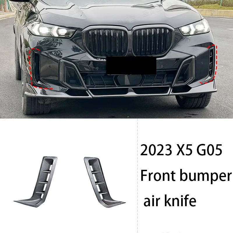 

For BMW 2023 X5 G05 Front Bumper Air Blade Intake Mask Bumper Lip Separator Spoiler Guard Dry Carbon Fiber Car Kit