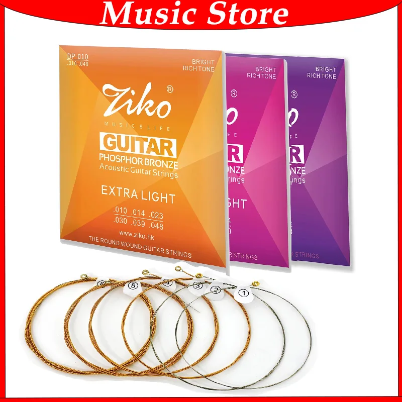 ZIKO Akustische Gitarre Saiten Universal Messing Stahl Kern Saiten Elektrische Gitarre Saite Gitarre Musikinstrument Zubehör