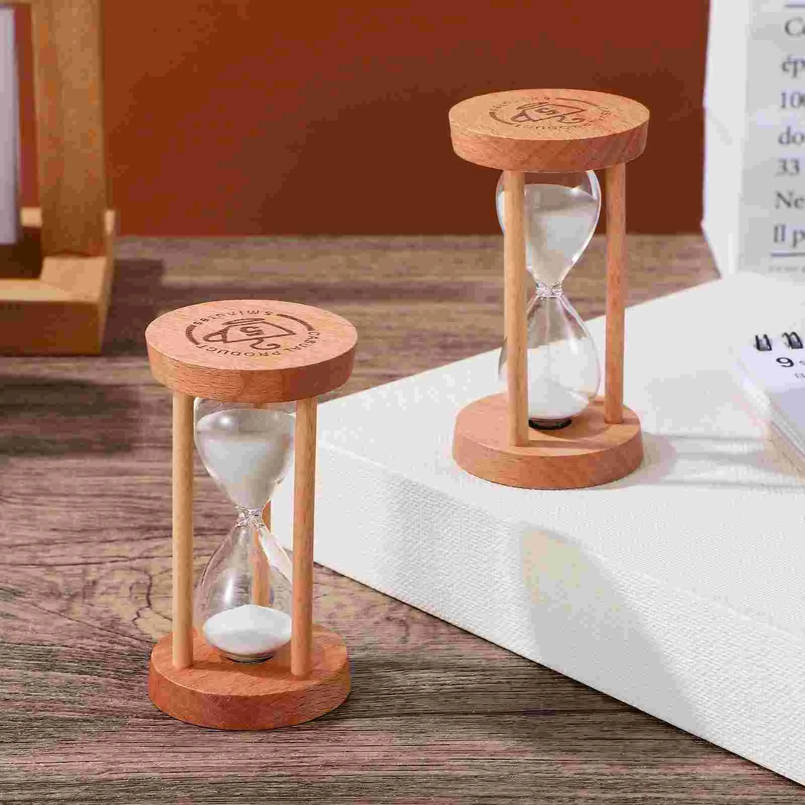 2 pièces horloge de sable minuterie de sable décor sablier minuterie table bois sable minuterie cuisine minuterie chronométrage outils chambre décor 5 Min