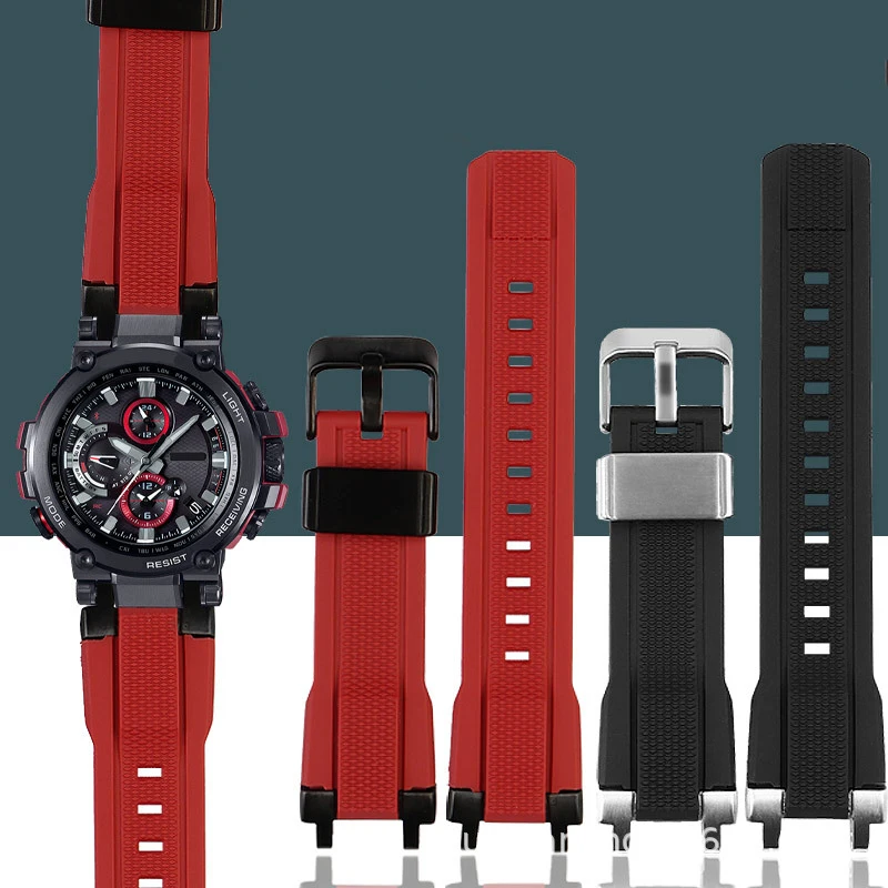 

Men‘s Watch Accessories Band Replacement For Casio G-Shock MTG-B1000 G1000 Rubber Silicone Pin Buckle Bracelet