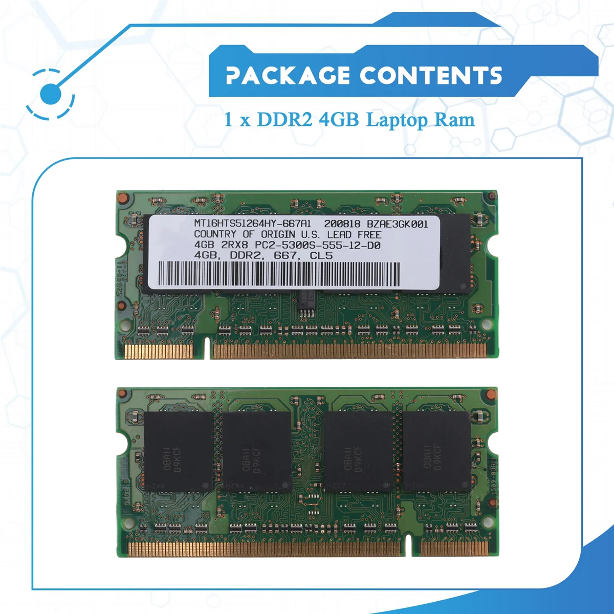 

Efficient DDR2 4GB Laptop Ram Memory 667Mhz PC2 5300 SODIMM 1.8V 200 Pins