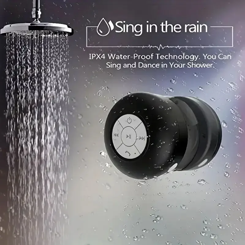 Mini Portable Bluetooth Speaker Powerful Suction-Cup Built-in Microphone Bluetooth Speaker for Phone Shower Gift