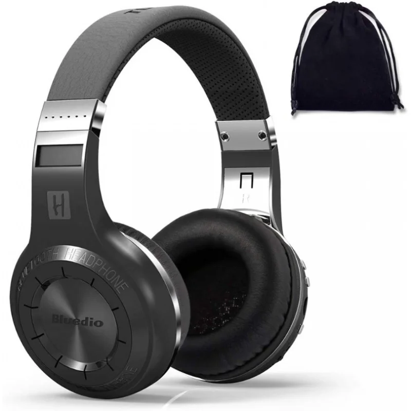 Bluedio turbine H plus wireless 5.0 stereo headphones with mic shocking bass headphones with storage bag for music