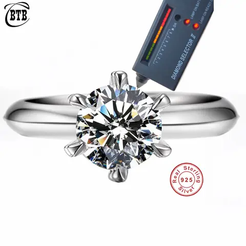 Hot New Luxury 925 Sterling Silver 1-3 Ct Real Moissanite Rings Wholesale