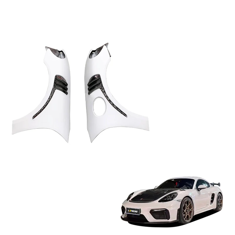 

Auto Exterior Accessories Front Side Fender a Half of Carbon Fiber 982 Upgrade GT4Style Fenders for Porsche 718 982 Fenders