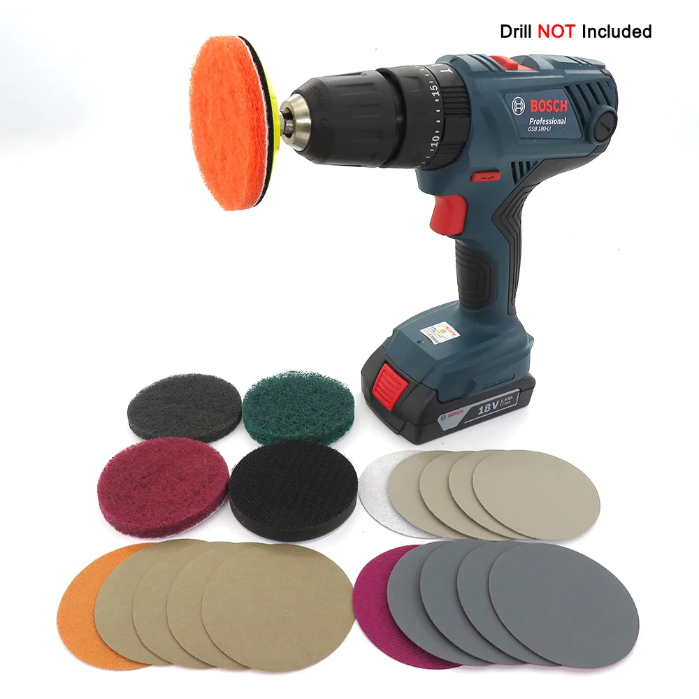 2-Zoll-Scheinwerfer-Restaurierungsset 21-teilig für Elektrobohrmaschine Autolichter DIY Polier-Set Schleifscheibe Trägerplatte Polierpad – Detail 1