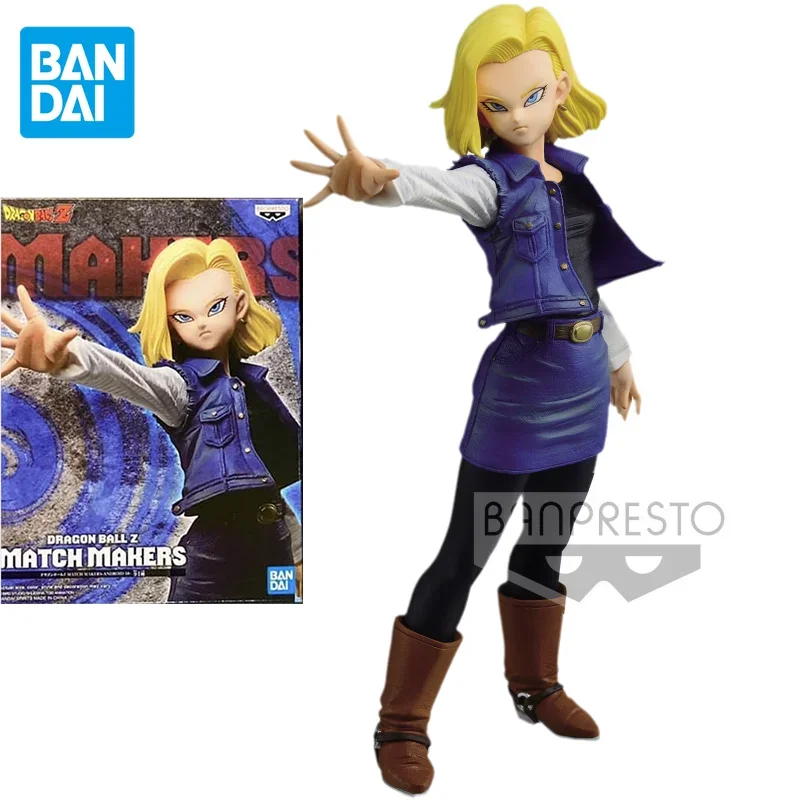 Bandai Genuine Dragon Ball Z Anime MATCH MAKERS Android 18 Action Figures Collectible Model Rivals Doll Toys Gifts for Kids