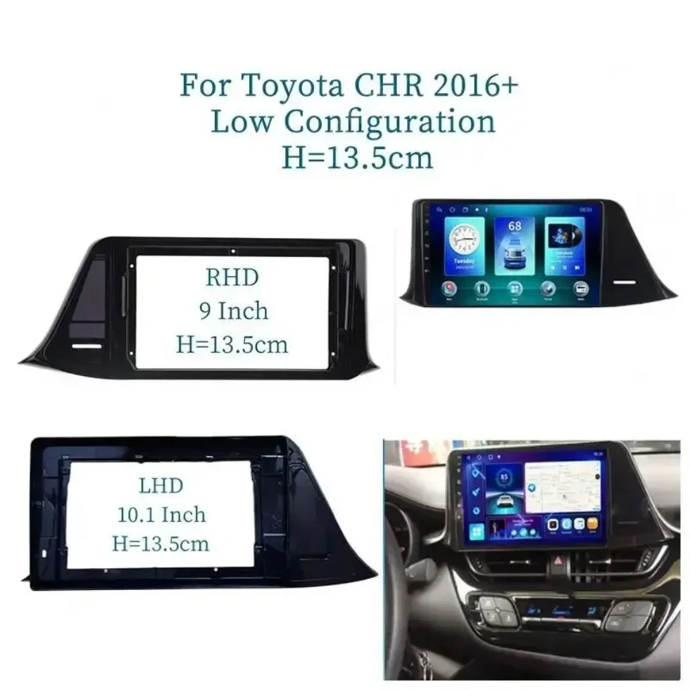 For Toyota Chr C-HR 2016+ 9/10Inch Car Frame Fascia Adapter Low Profile Android Radio Dash Fitting Panel Kit