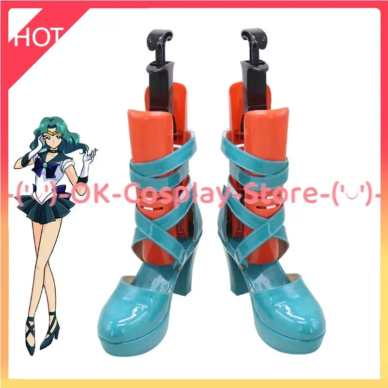 Kaiou Michiru Cosplay buty Neptune rekwizyt Cosplay PU skórzane buty Halloween buty karnawałowe wykonane na zamówienie