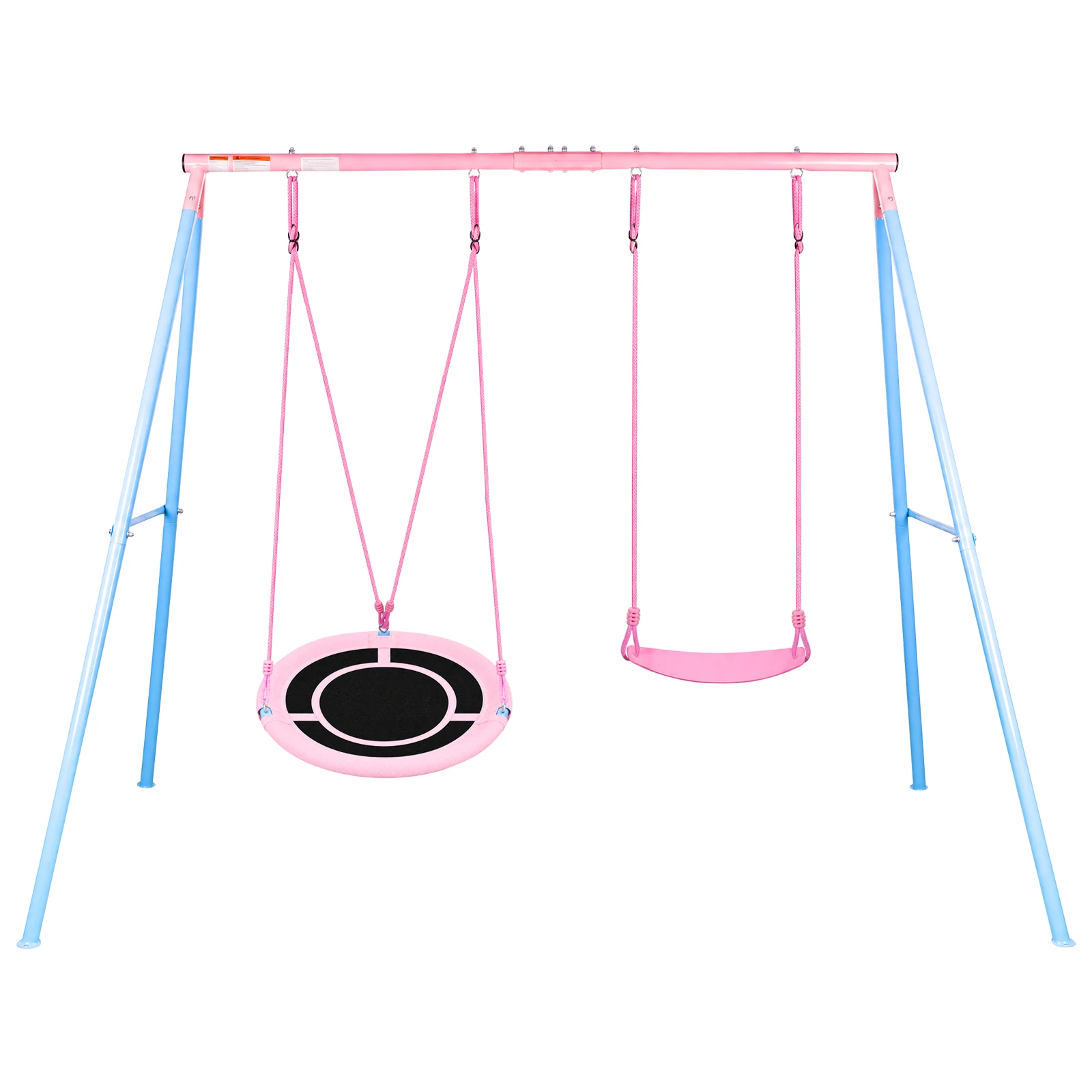 hotsizz Outdoor-Schaukel, 207 x 179 x 147 cm, 2-in-1-Kinderschaukel, mit Korbschaukel und klassischer Schaukel, maximale Tragfähigkeit von 200 kg