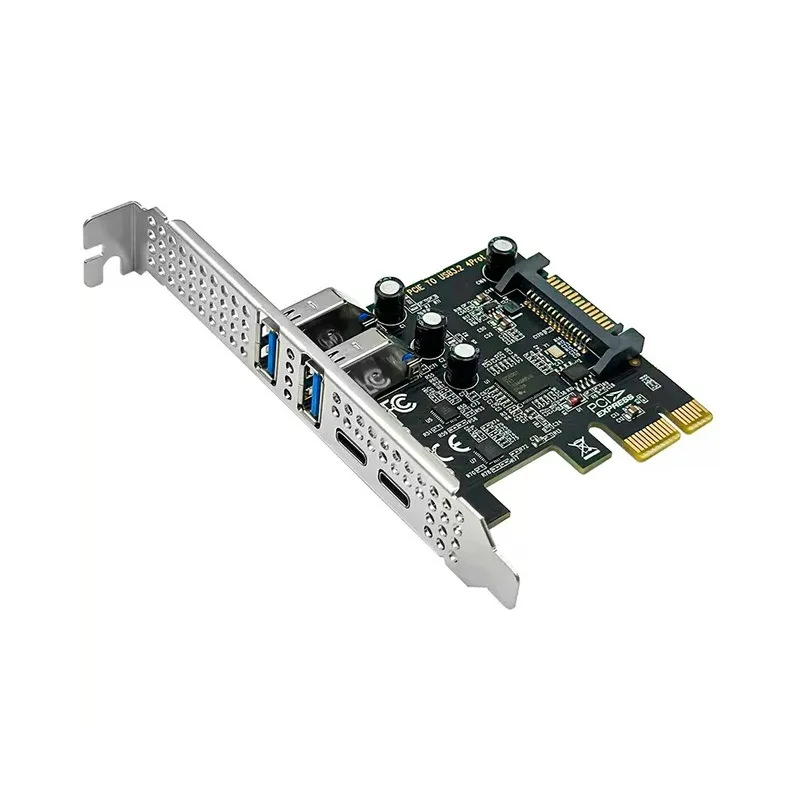Expansion Card Adapter Type C USB 3.2 Gen1 5Gbps PCIE Card Hub 2*USB A Port+2*Type-C Port/USB3.2 PCI-E