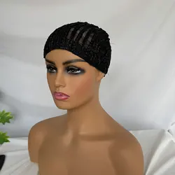 Gevlochten Pet Gehaakte Pruik Cap In Cornrow Naaien Haar Voor Het Maken Van Synthetische Pruik Of Weven Makkelijker Naaien In Gehaakte Gevlochten Pruik Caps 1Pcs
