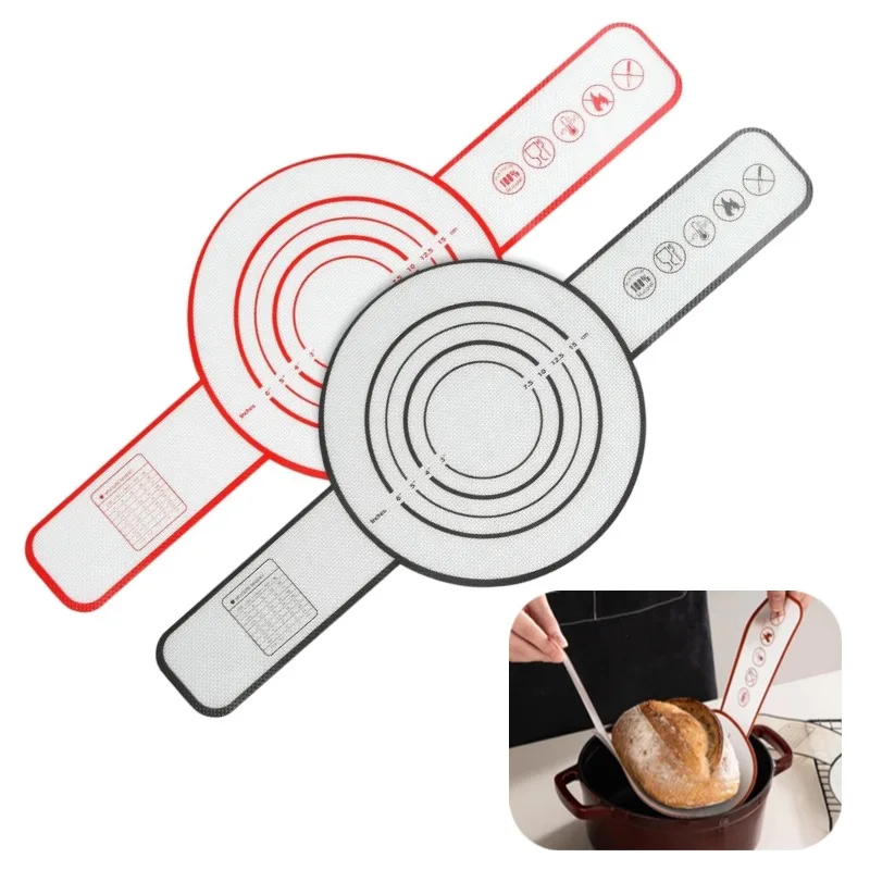 

Silicone Baking Mat with Long Handles Kneading Pad Dough Mat Pizza Cake Dough Maker Kitchen Cooking Non-Stick Gadgets Bakeware