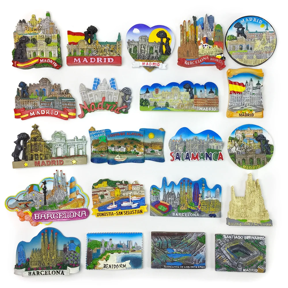 Painting Spain 3D Fridge Magnets Tourism Souvenir Resin Refrigerator Magnets Sticker Collection Handicraft Gift Decoration Home