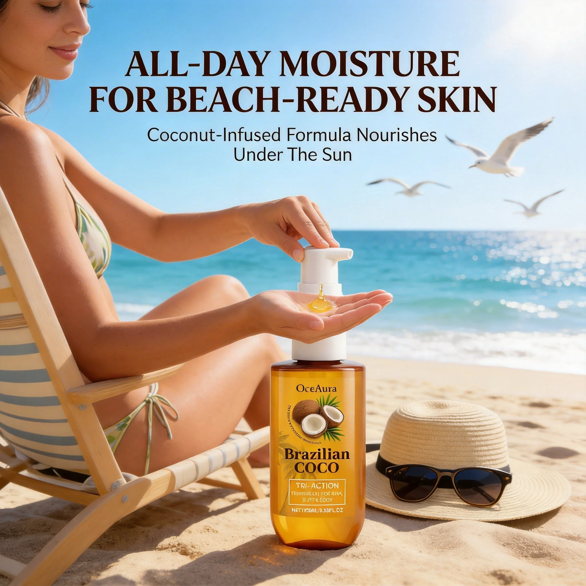 Coconut Essential Oil Brightening Skin Moisturizing Smooth Improve Rough Reduce Fine Lines Firming Lifting Tightening Body Oil