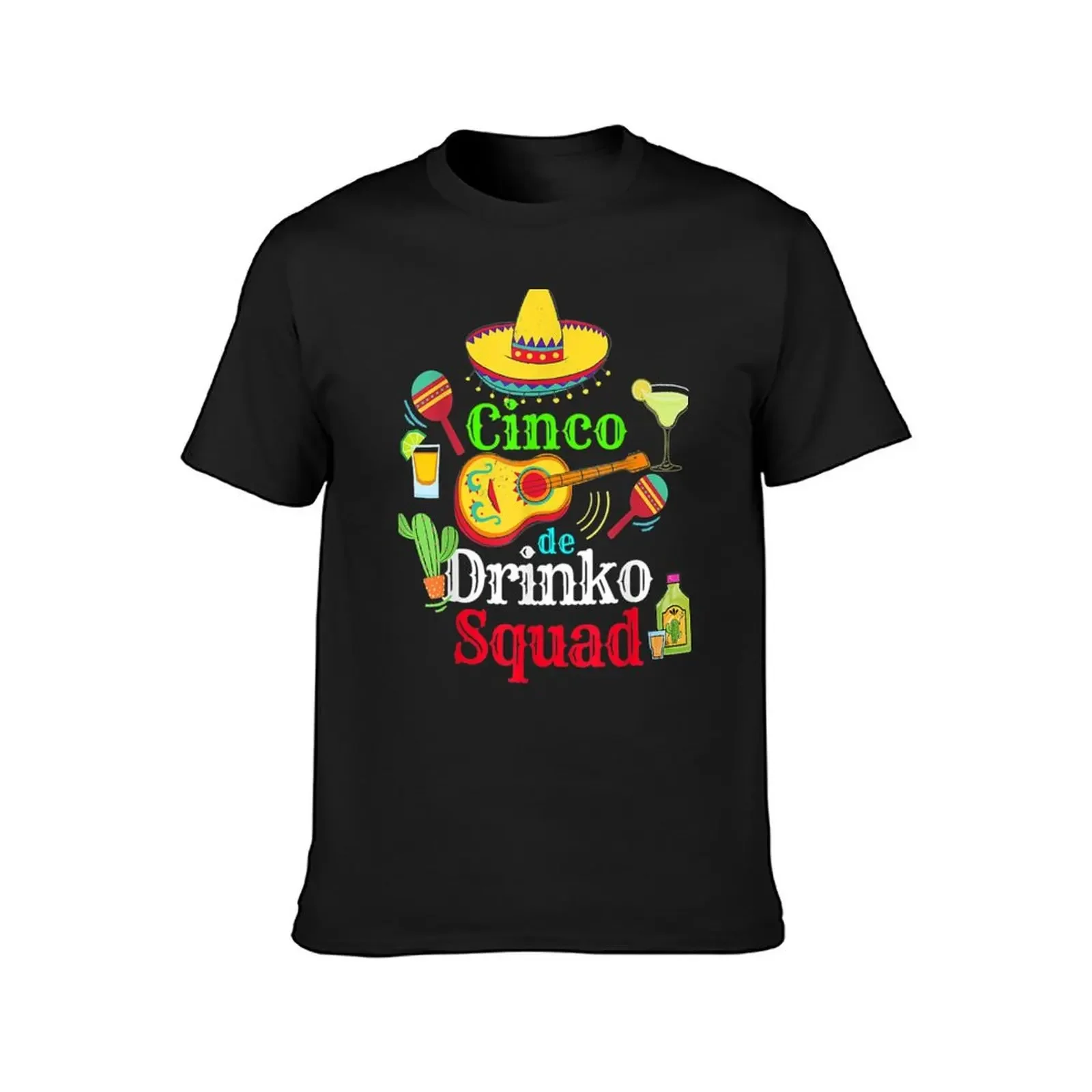 CoCinco Drinko Squad Drinking Party Fiesta Funny (3) T-Shirt graphic shirts baggy shirts Men's cotton t-shirt