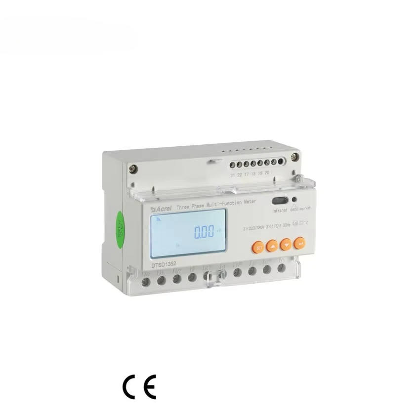 DTSD1352-C Rs485 عداد الطاقة مع برنامج الكمبيوتر 3 المرحلة 80a Din Rail KWH مقياس الطاقة