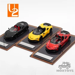 U2 1:64 SF90 Spider Novitec Rosso / Yellow / Matt Black limited399 Resin Model Car