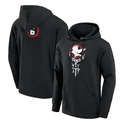 Men's Black Wyatt Sicks Pullover Hoodie 2024 Autumn/Winter New Popular Wrestling Fan Hoodie Street Leisure Sports Shirt