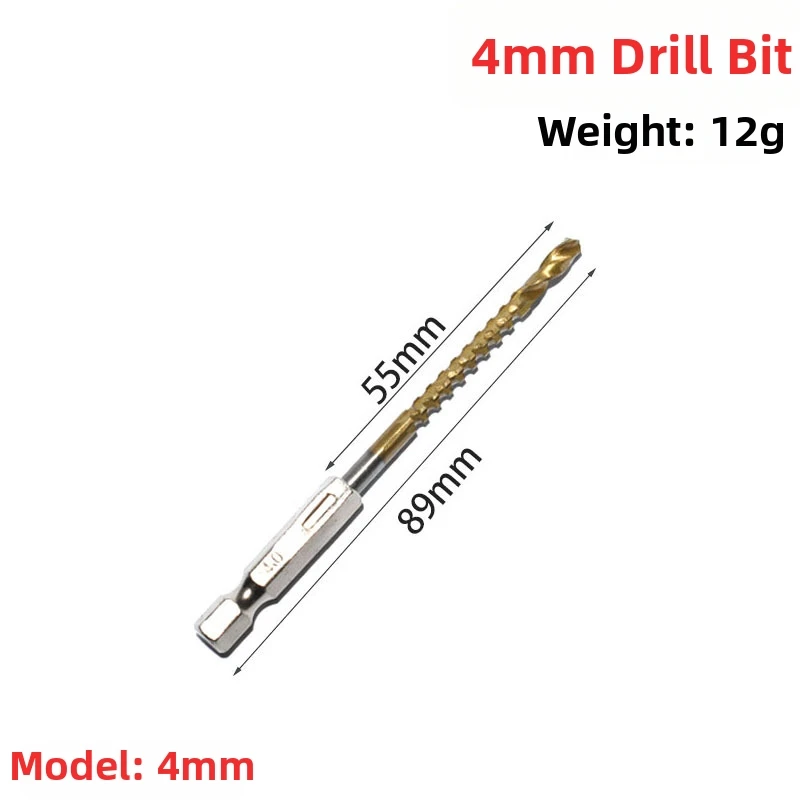

Hex Shank Titanium Coated HSS Drill Bit Set 6 Pieces for Efficient Drilling and Accurate Starts on Wood Metal Plastic