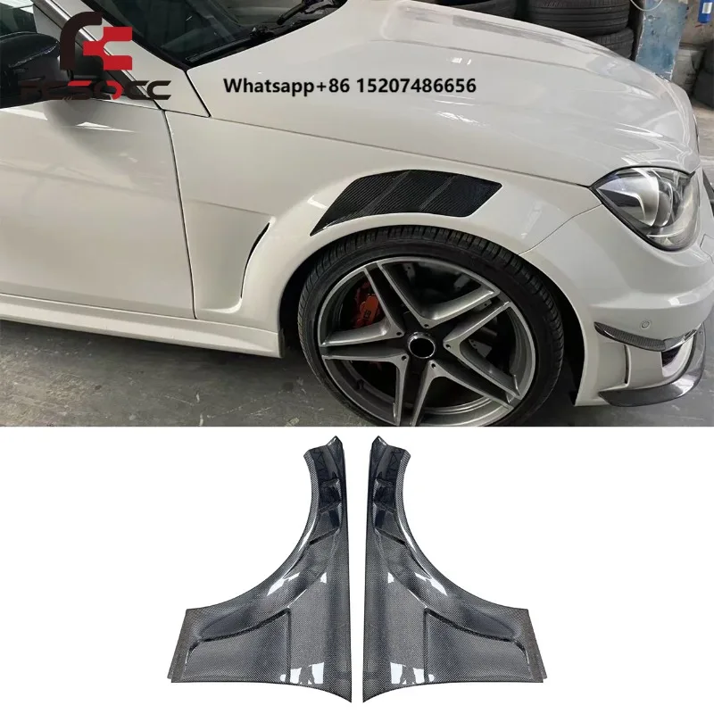For  W204 C63 AMG 2008-2014 Carbon Fiber Front Air Vented Fender Car Exterior Accessories