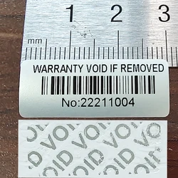 100pcs Serial Number Warranty Seal BAR-CODE Security Label Box Safety Sticker VOID Left Removal Proof Tamper Evident Cover