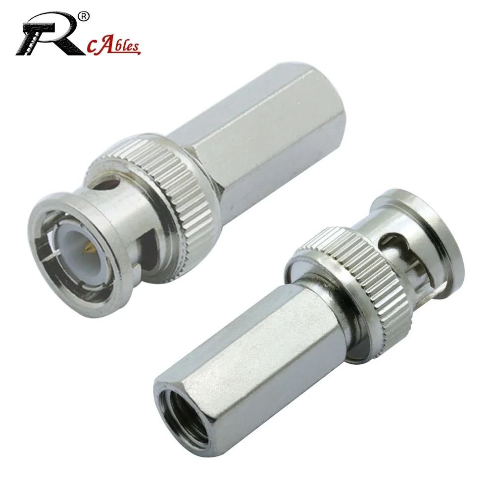 

1PC RF Coaxial Adapter BNC Male Twist On Connector For CCTV System RG58/RG/RG59/RG6 Cable CCTV Security Video BNC Connector