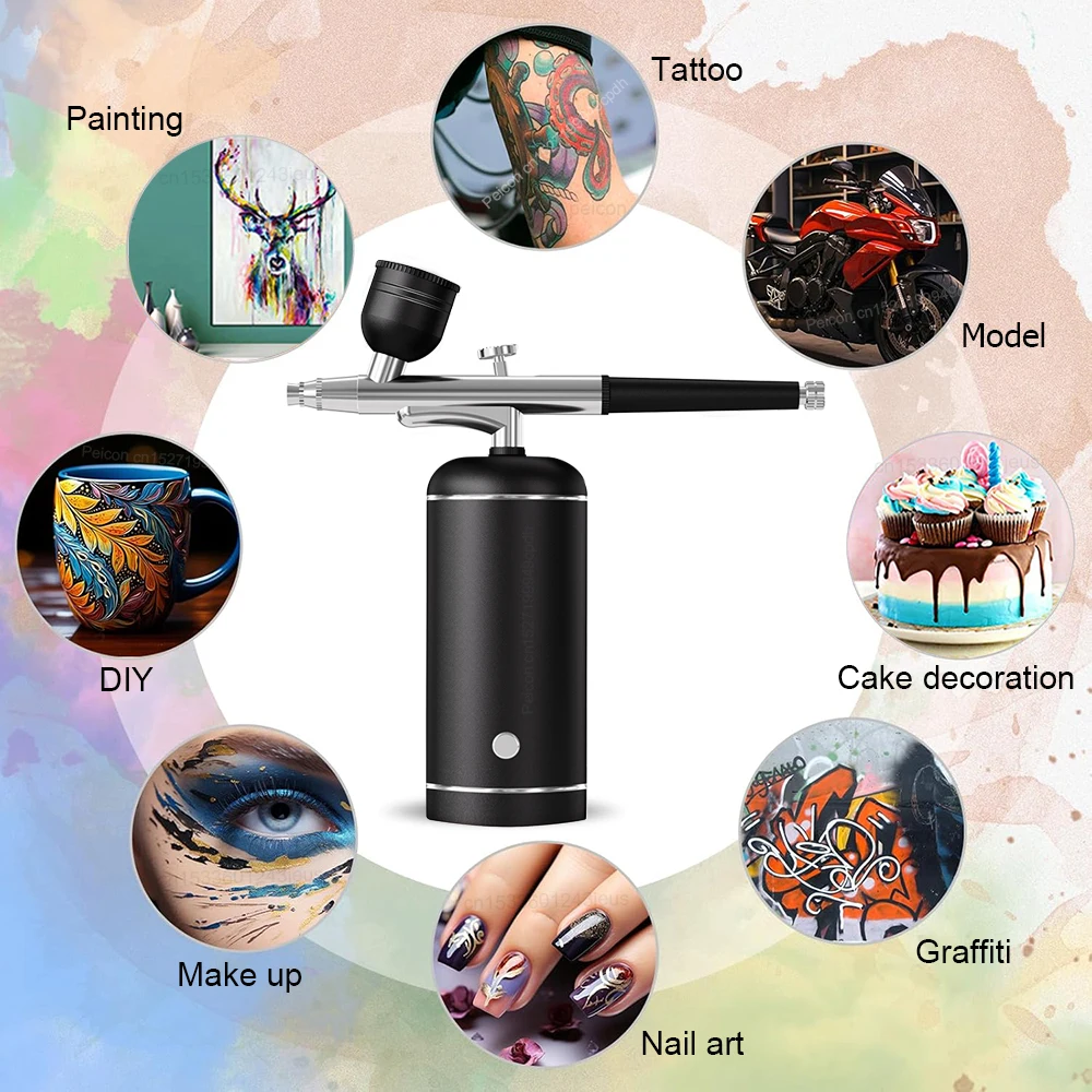 Аэрограф с компрессором, мини-пистолет-распылитель для рисования, моделирования, ремесел, беспроводной распылитель краски, набор для рисования аэрографом с компрессором