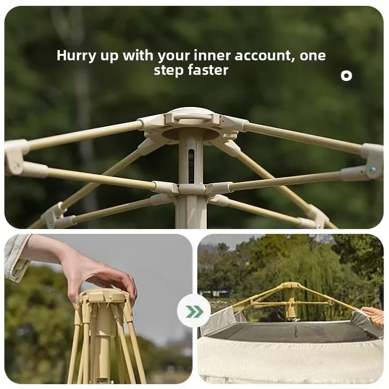 Camping Tent Outdoor Overnight Rainproof Sunscreen Thick Folding One Bedroom Two Living Rooms for Family Camping