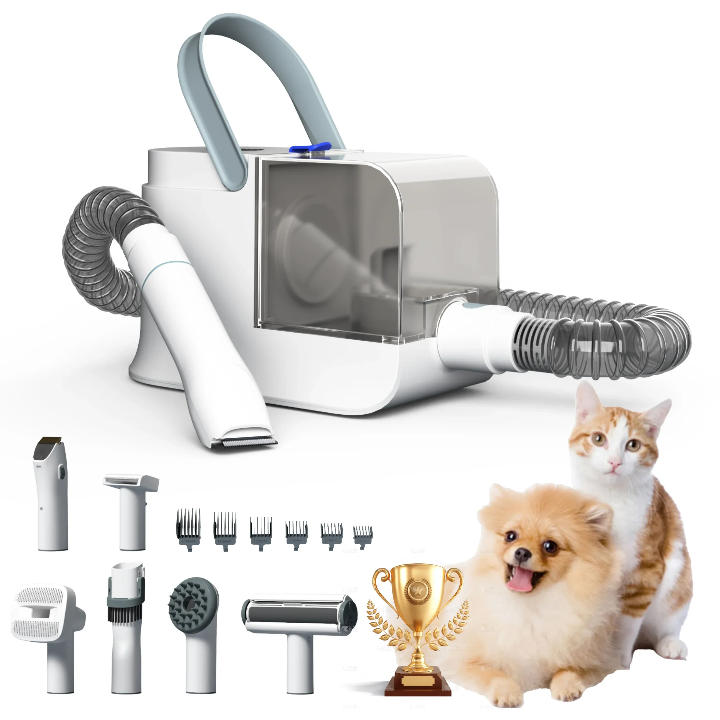 High Quality Multi-function Powerful Electric Low Noise Best Dog Cat Hair Cutter Grooming Cordless Pet Vacuum Cleaner Kit