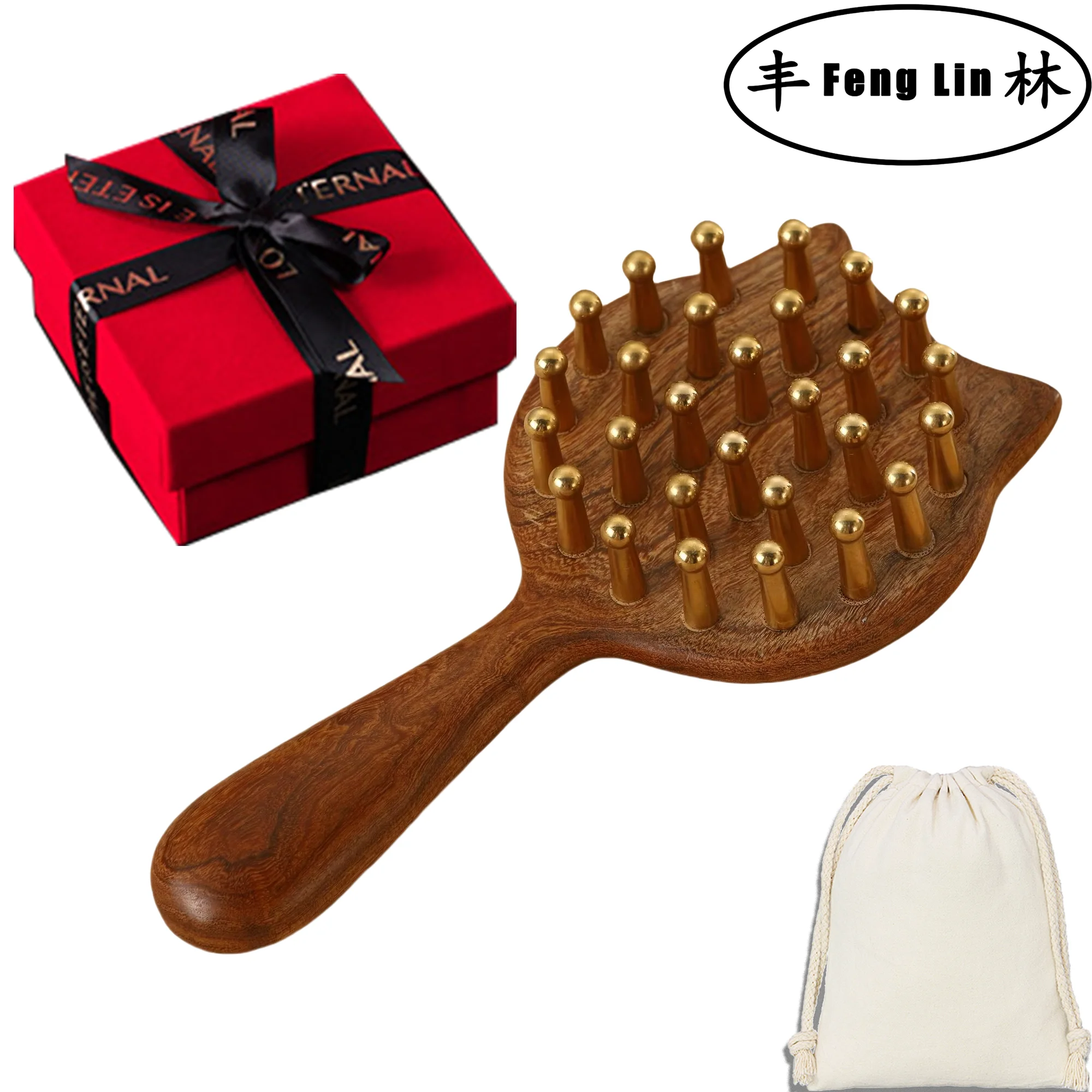 Natural Wood Comb Anti-Static Head Massage Hair Health Tools Scalp relaxation Gua Sha Massage Tools