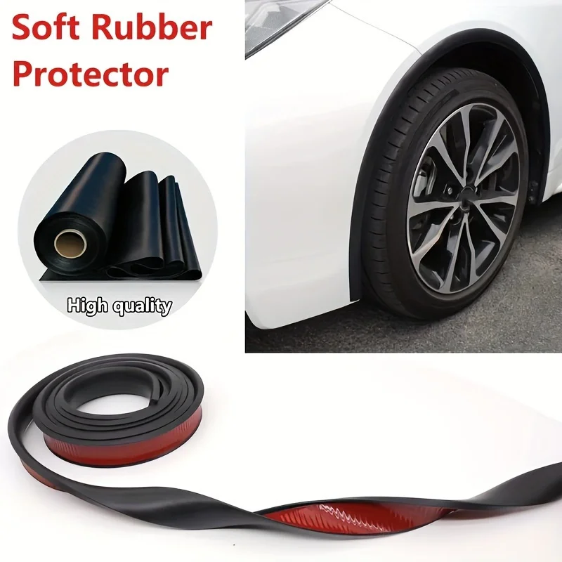 4-Piece Set Matte Pvc Wheel Arch Guards - Scratch & Collision Protection For Front Fender, Fit corner guards