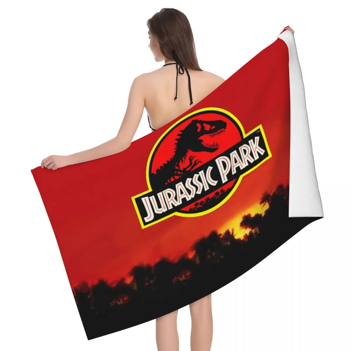 

Custom Dinsaur Jurassic Park Quick Drying Microfiber Beach Bath Towel Breathable Sci Fi Fantasy Movie Film Sauna Shower Towels