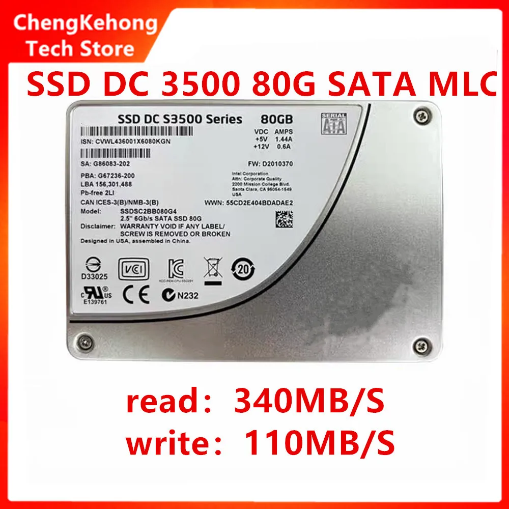 Совершенно новый оригинальный чип SATA3 MLC для Intel SSD S3500 80 ГБ 530 240 ГБ 2,5 дюйма 7 мм для твердотельного накопителя Intel Enterprise