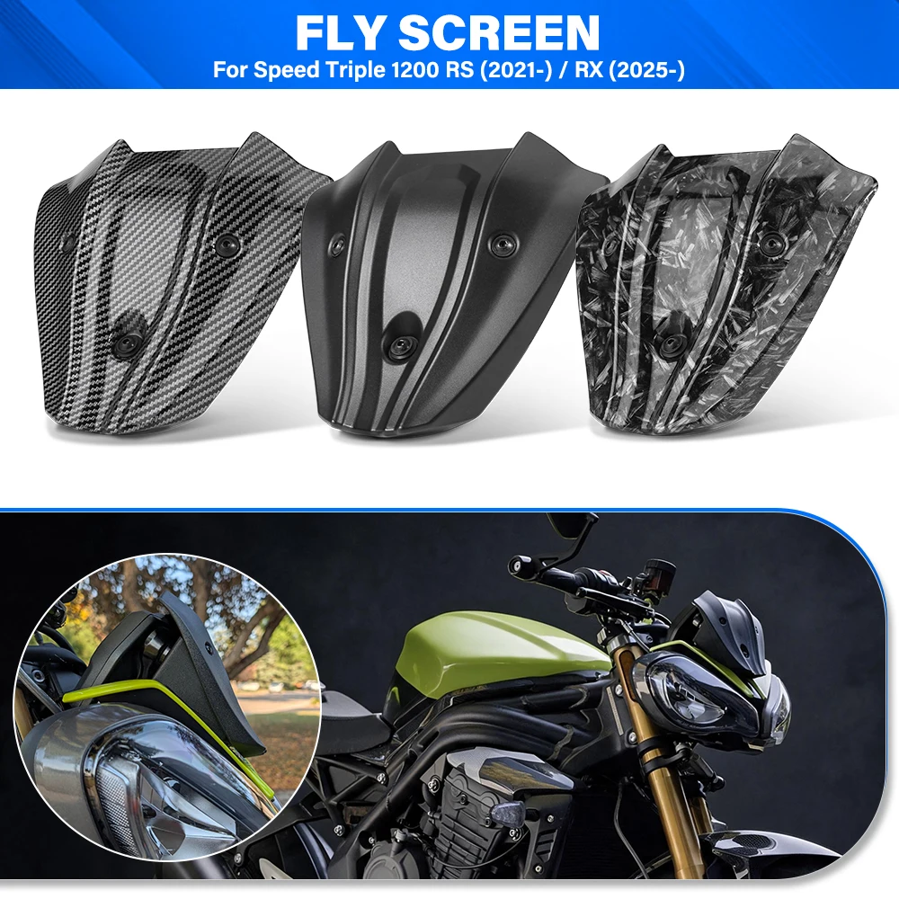 For Speed Triple 1200 RS 2021- 1200 RX 2025- Motorcycle Accessories Windshield Windscreen Deflector Fairing  Fly Screen Cover