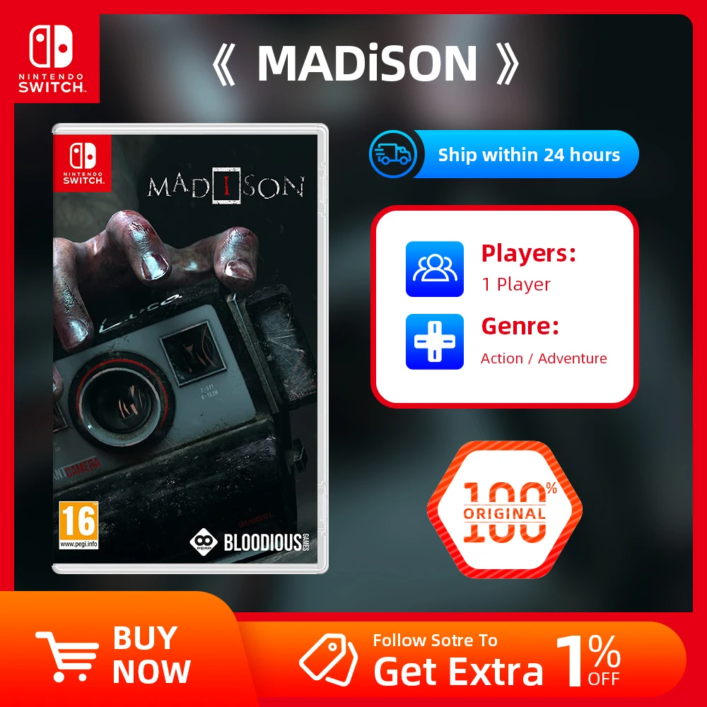 Nintendo Switch Game - MADiSON - Physical Cartridge Support TV Tabletop Handheld Mode