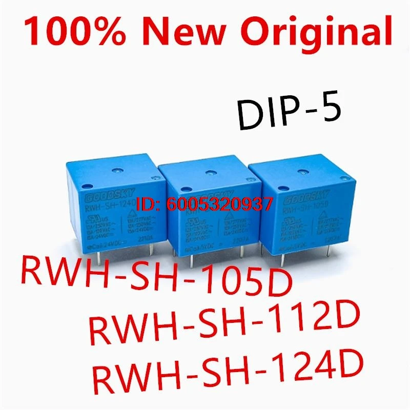 Conjunto de 10 Peças de Relé de Potência Novo RWH-SH-105D, RWH-SH-112D, RWH-SH-124D, RWH-SH-112DM, RWH-SH-124DM