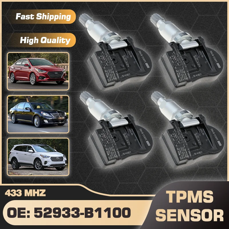 

433 MHz TPMS Tire Pressure Sensor For Hyundai Accent 2011-2020 Hyundai Equus 2013-2016 Hyundai Santa fe 2013-2018 52933-B1100