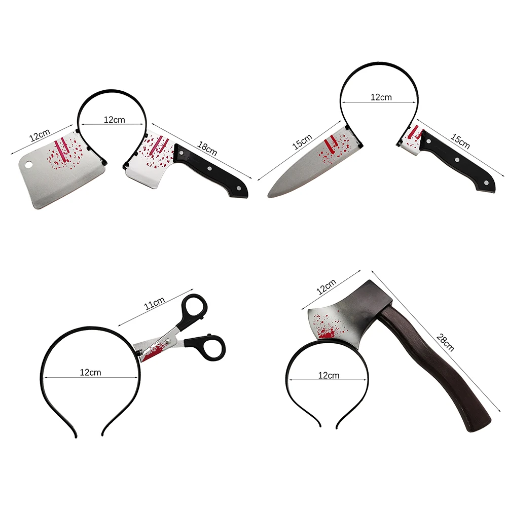 طوق شعر الهالوين ، رعب الدم وهمية الفأس سكين القوطية عقال ، حفلة الهالوين الديكور ، حفلة تنكرية تأثيري الدعائم