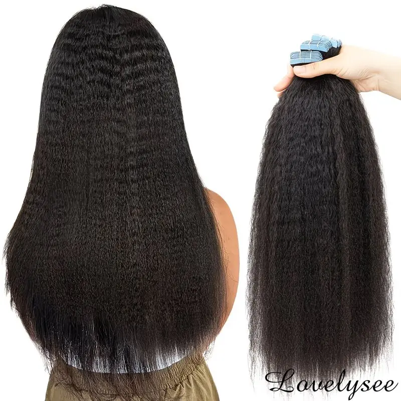lovelysee-25-グラム-個変態ストレートテープヘアエクステンション人毛ブラジル-100-レミー毛シームレススキン横糸女性のための