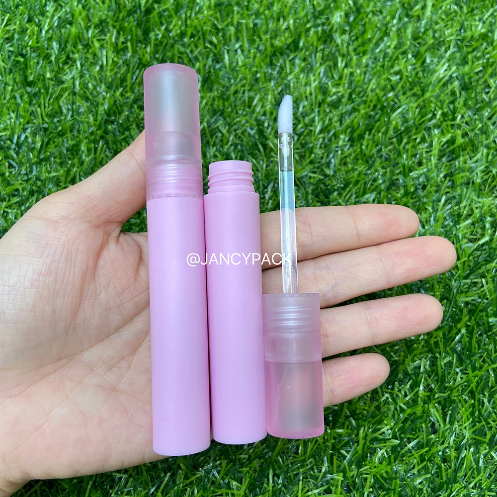 

4ML Colorful Plastic Lip Gloss Tube DIY Lip Gloss Containers Bottle Lipgloss Packaging Container with Pink Clear Lid Custom Logo