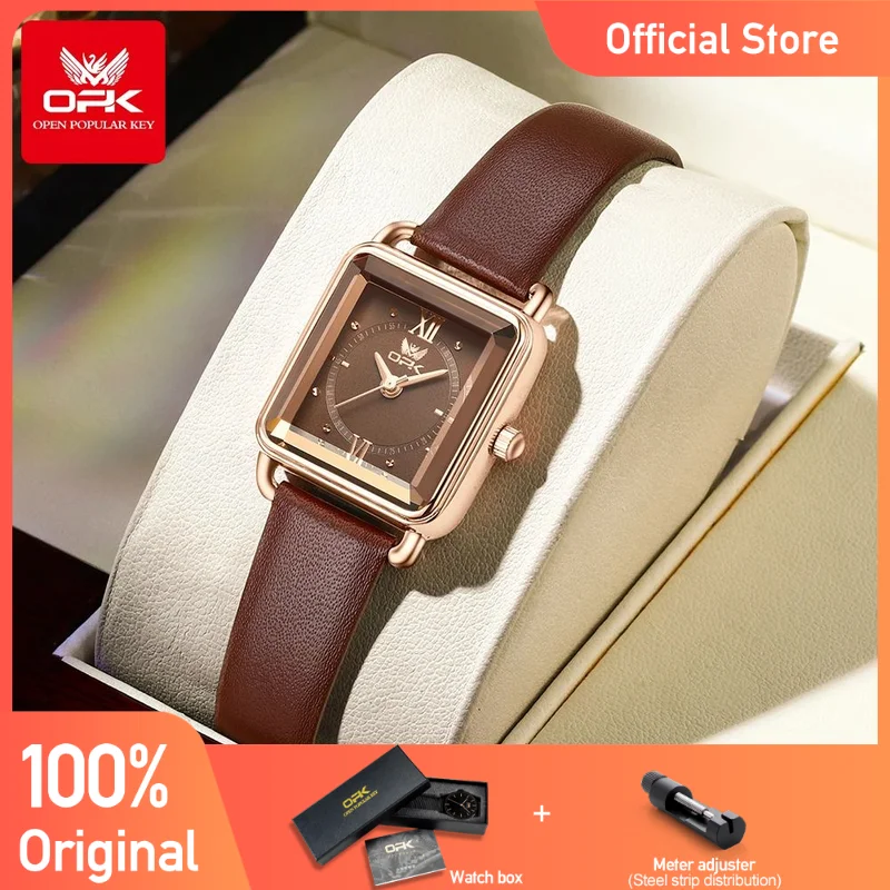 OPK 8177 Watch For Women Original Simple Fashion Wristwatch Soft Leather Strap Reloj Mujer Waterproof Quartz  Ladies Watch