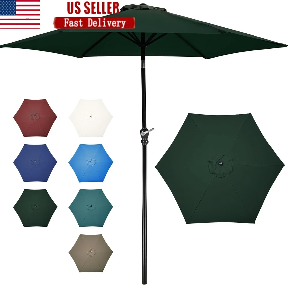 

9FT Outdoor Market Patio Umbrella UV Resistant Sunshade with Crank Tilt System Garden Poolside Backyard Events