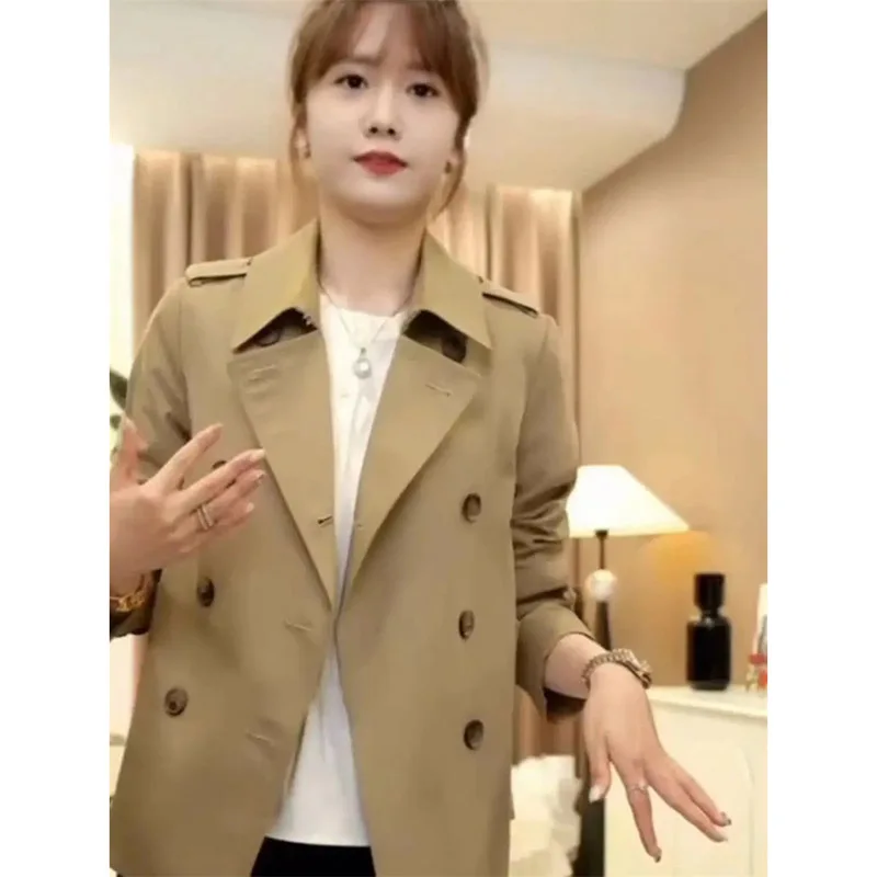 Spring Autumn Ladies Fashion Lined Jacket Women Solid Color Long Sleeves Windbreaker Coat 2024 Female Loose Fit Trench Outwear