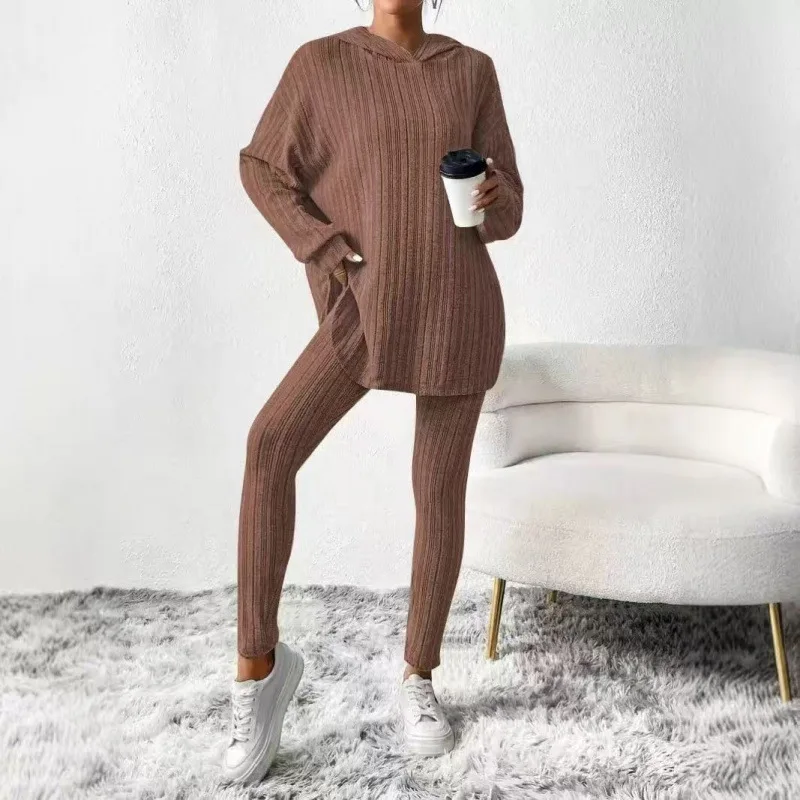Damen Winter Pyjama Set mit Kapuze, Schlafanzug für Frauen, Bidol Nachtwäsche für Damen – Detail 10