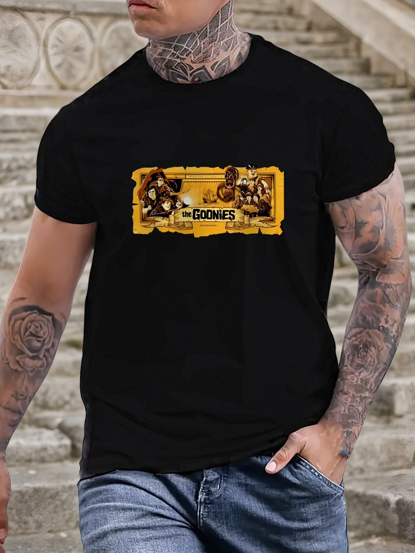 

Men'S The Goonies Graphic Tee - Casual Summer Cotton T-Shirt, Minimalist Design