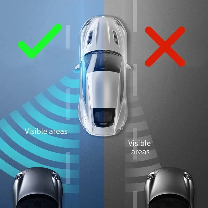 2Pcs Round Frame Convex Blind Spot Mirror Safety Driving Wide-angle 360 Degree Adjustable Clear Rearview Mirror Car Accessories