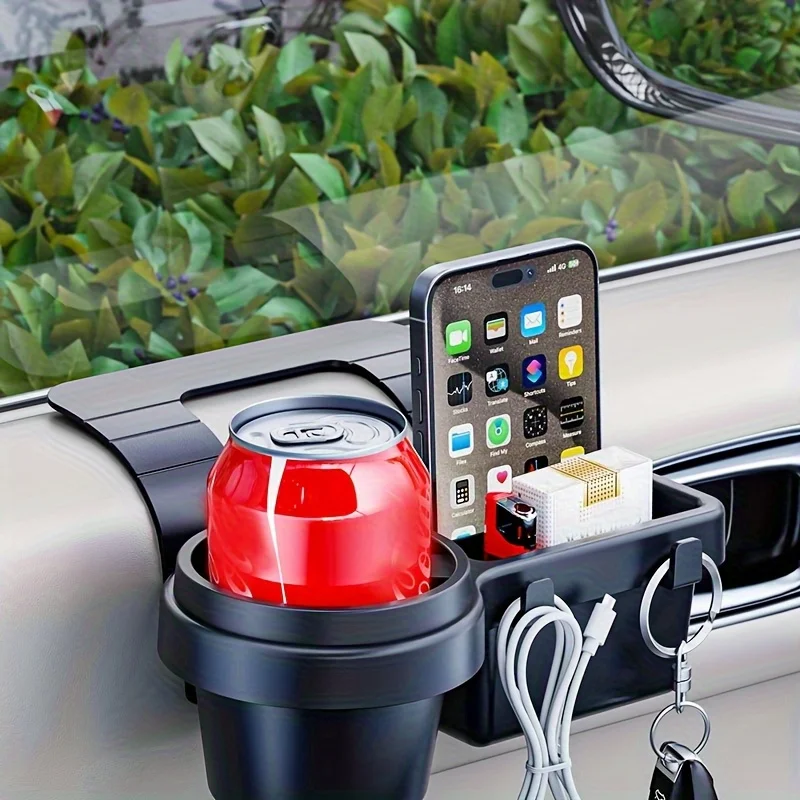 

Car Door Side Organizer - Multi-Functional Hanging Storage Box with Cup Holder, Phone Slot & Card Pocket Car Accessories